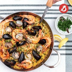 MINERAL B Carbon Steel Paella Pan – 12.5” Diameter, 9.25” Cooking Surface – M…