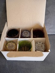 Vintage Moroccan Tea Glasses Set of 6 Assorted Colors Unbranded. New in Box