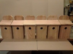SET OF 4 BLUEBIRD CEDAR BIRD HOUSE NEW HANDMADE 5/8 CEDAR MADE IN USA