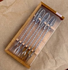 Vintage Armenian USSR Soviet Era Forks Set Of 6 Nickel Silver Melchior Filigree
