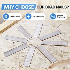 meite 18 Gauge Stainless Brad Nails, 3/4″-2″ 18 GA Brad Nails (2000 Counts)