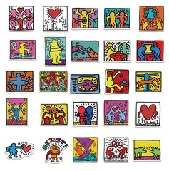 50pcs Waterproof Keith Haring Stickers, Artist STICKERS，030-1