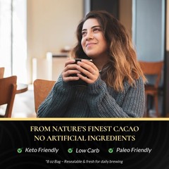 Organic Natural Cacao Powder 8oz – Unsweetened Cocoa 8 oz / 0.5 lb