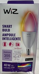 Lot of 3 -WiZ Candle Wi-Fi Smart LED Light Frosted Dimmable Color B12