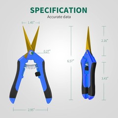 SZHLUX 3-Pack Gardening Scissors 6.5″ Pruning Shears Garden Pruners
