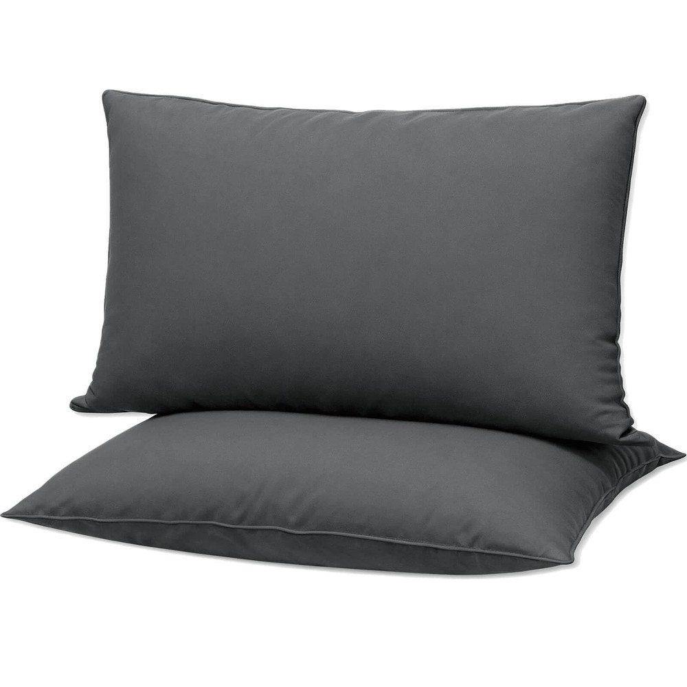 Flat Ultra Thin Bed Pillows Standard/Queen Size Pillow Set of 2 Extra Soft Do