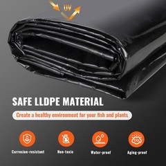 VEVOR Pond Liner Fish Liner 10 x 13 ft 20 Mil LLDPE Easy Cutting Underlayment