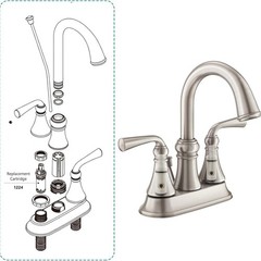 1PCS 2 Pack Moen 1224 Faucet Cartridge Replacement for Two Handle Faucet