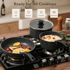 15-Piece Non-Stick Cookware Set with Detachable Handles, Oven Safe, Induction Re