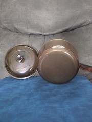 Vintage Corning Ware Vision 1.5L Amber Glass Pot Sauce Pan & Lid