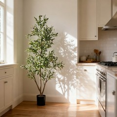 NOVAROOT 6FT Tall Faux Olive Artificial Plants Indoor Faux Natural Wood Trunk