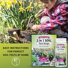 100 Soil Test Strips pH & Nitrogen Tester Kit Garden Lawn Plant Soil Test Kit