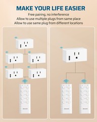 DEWENWILS Remote Control Outlet, Indoor Wireless Remote Outlet Switch 5 Outlets