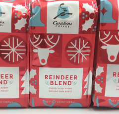 Caribou Coffee Reindeer Blend Ground Coffee Dark Roast, 10 oz ☕JULY/2026☕
