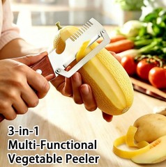 2PCS 3 in 1 Multi-Functional Vegetable Peeler for Kitchen Stainless Steel Peeler