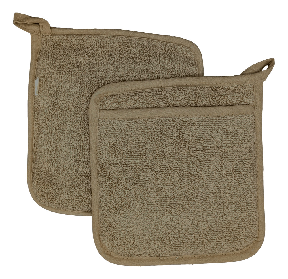 Terry Cotton Pot Holder with Pocket | Heat Resistant, Durable, Machine Washable