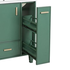 Bathroom Vanity with/Sink Solid Wood Frame Storage Cabinet w/Door Shelf, Drawer