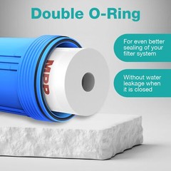 3-Stage 20″x4.5″ Big Blue Whole House Water Filter System 1″ NPT Port 150000 Gal