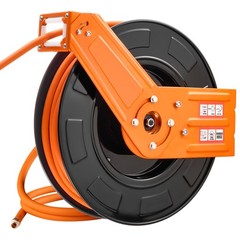 Retractable Air Hose Reel 3/8 IN x 100 FT Rubber Air Hose Reel Max 300 PSI