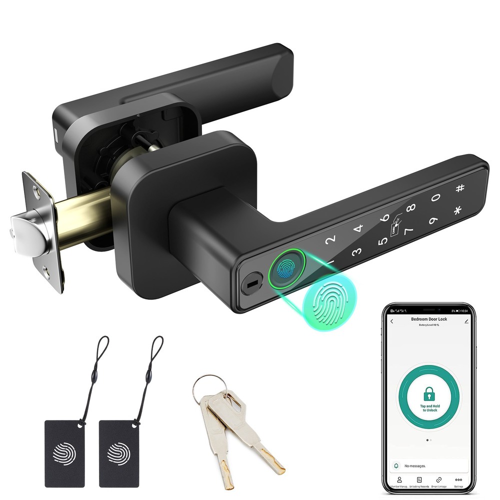 Smart Fingerprint Door Lock Keyless Entry with APP IC Card Code Key Biometric