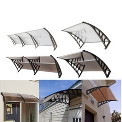 Window Awning Front Door Eaves Canopy Polycarbonate Roof Cover 40” /80”/120”