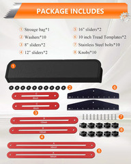AXIUM Stair Tread Template Tool, Aluminum Alloy Stair Measuring Tool, Adjustable