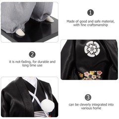 Samurai Doll Japanese Style Desktop Ornament 11.02In Cloth Kimono Figure for …