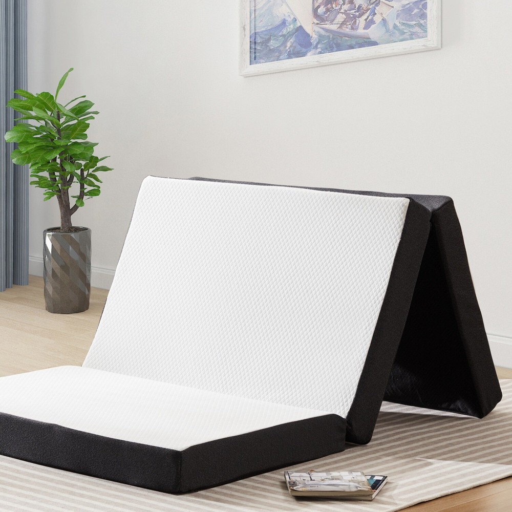 4″ Tri-fold Memory Foam Mattress, Foldable Portable Floor Bed,Washable Cover