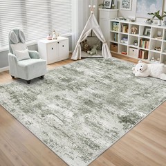 Area Rugs 5×7 for Living Room, Modern Abstract Machine Washable Large Green Rug