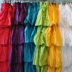 Ruffle Fabric Shower Curtain Assorted Color