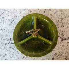 Vintage 1960’s Lane & Co. Van Nuys California Green Divided Dish Candy Nut
