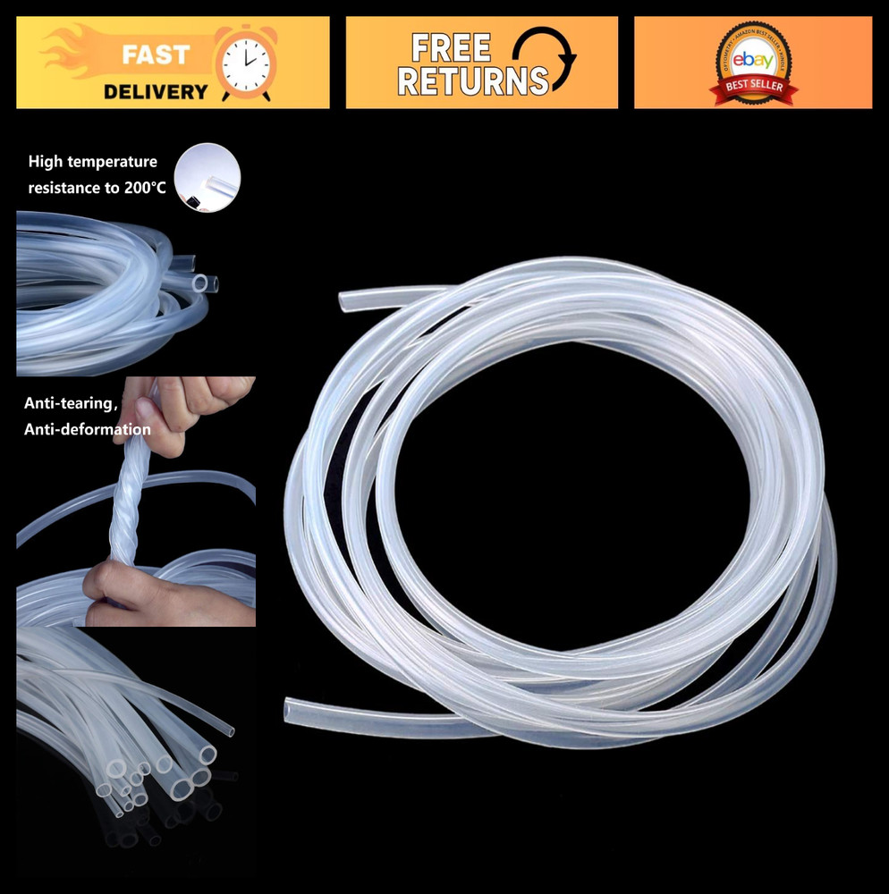 Food Grade Silicone Tubing 1/16″ ID x 1/8″ OD, 32.8ft High Temp Hose for Brewing