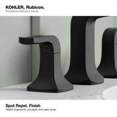KOHLER Rubicon 8 in. Widespread Double Handle Bathroom Faucet in Matte Black