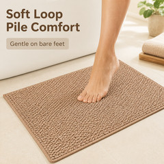 SUPER Water Absorbent Bath Mat Non-Slip Quick Dry Bathroom Shower Rug 24″