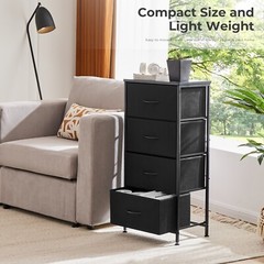4 Fabric Drawer Dresser for Bedroom, Storage Organizer Unit Chest of Tower