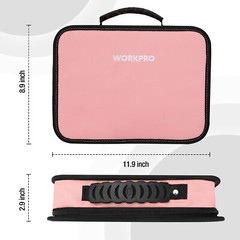 WORKPRO 100PIECE Pink Hand Tool Set w/Carrying Pouch Household Tool Kit for Home
