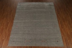 Gray Tribal Indian Area Rug 8×10 Hand-knotted Wool Oriental Carpet for Any Room