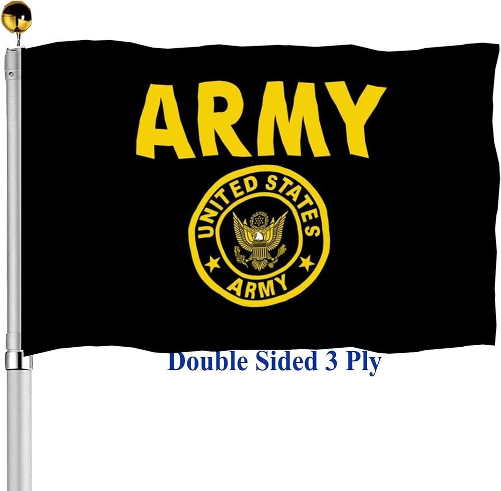 US Army Crest Flag 3×5 Outdoor Double Sided United States Military Flag Black