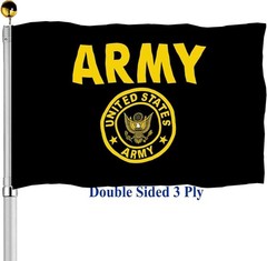 US Army Crest Flag 3×5 Outdoor Double Sided United States Military Flag Black
