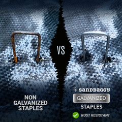 Sandbaggy 11 Gauge 6″ GALVANIZED Landscape Staples ~ SOD Fabric Pins – RUST FREE