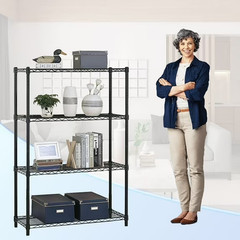 BestOffice 4 Shelf Wire Shelving Unit Garage NSF Wire Shelf Metal Storage Rack