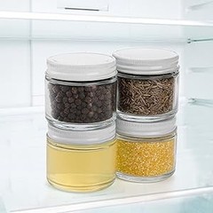 ZEA 30 Pa Small Glass Jars with Lids, 2 Oz Round Clear Straight Sided