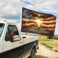 USA 250th Anniversary Flag 3×5 Ft 1776-2026 Outdoor Patriotic Banner Cross Poly