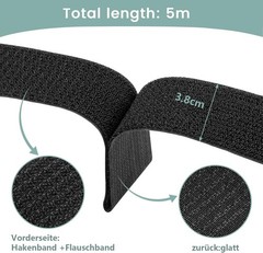 1.5In x 16Ft Cinch Straps Heavy Duty W/ 20 Buckles Black Nylon Hook & Loop