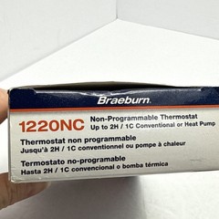 Braeburn 1220NC Non-programmable Thermostat 2 Stages 18 to 30vac – White