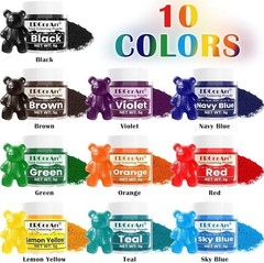 (G6B) 10 Color Powder Food Coloring Set for Cake Decorating Baking Icing Slime