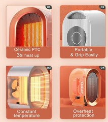 Space Heater for Room Indoor Use 1200W Fast PTC Ceramic Instant Heating Fan