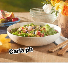 White Round Ceramic Salad Bowl, Adults Dinnerware Serving Bowl, White
