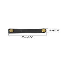 20Pcs Black/Light Brown Leather Cable Strap Cable Ties for Cord