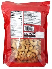 2 Packs Kirkland Signature Whole Fancy Cashew Nuts With Sea Salt 40 oz Each Pack